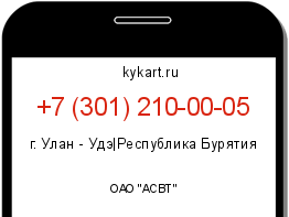 Информация о номере телефона +7 (301) 210-00-05: регион, оператор