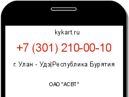 Информация о номере телефона +7 (301) 210-00-10: регион, оператор
