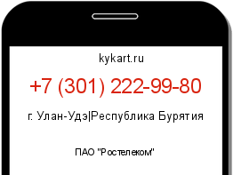 Информация о номере телефона +7 (301) 222-99-80: регион, оператор