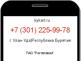 Информация о номере телефона +7 (301) 225-99-78: регион, оператор
