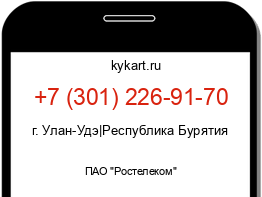 Информация о номере телефона +7 (301) 226-91-70: регион, оператор