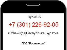 Информация о номере телефона +7 (301) 226-92-05: регион, оператор