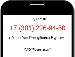 Информация о номере телефона +7 (301) 226-94-50: регион, оператор