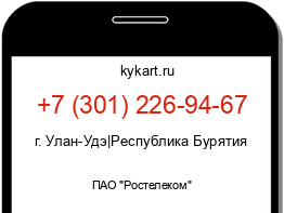 Информация о номере телефона +7 (301) 226-94-67: регион, оператор