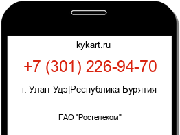 Информация о номере телефона +7 (301) 226-94-70: регион, оператор