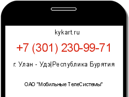 Информация о номере телефона +7 (301) 230-99-71: регион, оператор
