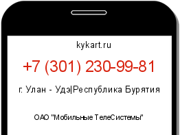Информация о номере телефона +7 (301) 230-99-81: регион, оператор