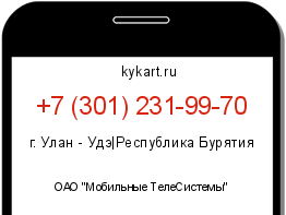 Информация о номере телефона +7 (301) 231-99-70: регион, оператор