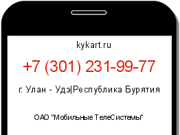 Информация о номере телефона +7 (301) 231-99-77: регион, оператор
