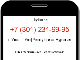 Информация о номере телефона +7 (301) 231-99-95: регион, оператор