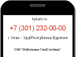 Информация о номере телефона +7 (301) 232-00-00: регион, оператор