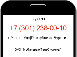 Информация о номере телефона +7 (301) 238-00-10: регион, оператор