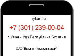 Информация о номере телефона +7 (301) 239-00-04: регион, оператор