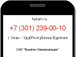 Информация о номере телефона +7 (301) 239-00-10: регион, оператор