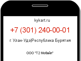 Информация о номере телефона +7 (301) 240-00-01: регион, оператор