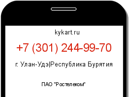 Информация о номере телефона +7 (301) 244-99-70: регион, оператор