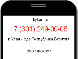 Информация о номере телефона +7 (301) 249-00-05: регион, оператор