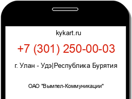 Информация о номере телефона +7 (301) 250-00-03: регион, оператор