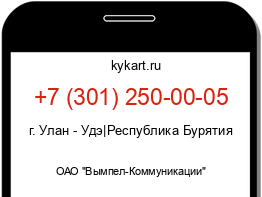 Информация о номере телефона +7 (301) 250-00-05: регион, оператор