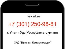 Информация о номере телефона +7 (301) 250-98-81: регион, оператор