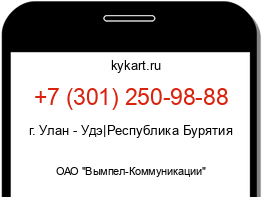 Информация о номере телефона +7 (301) 250-98-88: регион, оператор