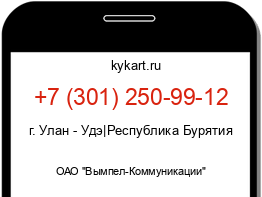 Информация о номере телефона +7 (301) 250-99-12: регион, оператор