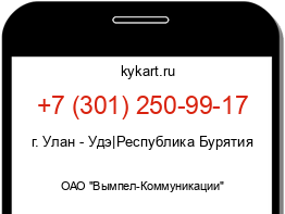 Информация о номере телефона +7 (301) 250-99-17: регион, оператор