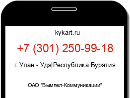 Информация о номере телефона +7 (301) 250-99-18: регион, оператор