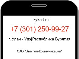 Информация о номере телефона +7 (301) 250-99-27: регион, оператор