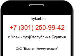 Информация о номере телефона +7 (301) 250-99-42: регион, оператор