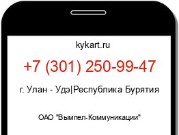 Информация о номере телефона +7 (301) 250-99-47: регион, оператор