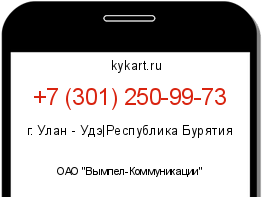 Информация о номере телефона +7 (301) 250-99-73: регион, оператор