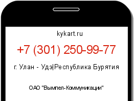 Информация о номере телефона +7 (301) 250-99-77: регион, оператор