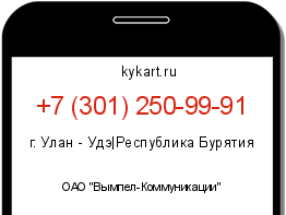 Информация о номере телефона +7 (301) 250-99-91: регион, оператор