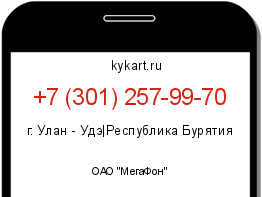 Информация о номере телефона +7 (301) 257-99-70: регион, оператор