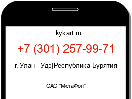 Информация о номере телефона +7 (301) 257-99-71: регион, оператор