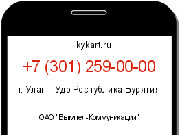 Информация о номере телефона +7 (301) 259-00-00: регион, оператор