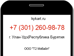 Информация о номере телефона +7 (301) 260-98-78: регион, оператор