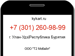 Информация о номере телефона +7 (301) 260-98-99: регион, оператор