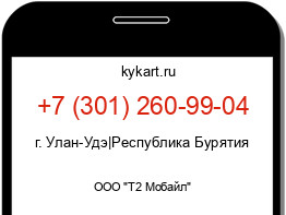 Информация о номере телефона +7 (301) 260-99-04: регион, оператор