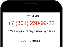 Информация о номере телефона +7 (301) 260-99-22: регион, оператор