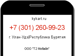 Информация о номере телефона +7 (301) 260-99-23: регион, оператор