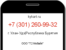 Информация о номере телефона +7 (301) 260-99-32: регион, оператор