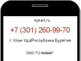 Информация о номере телефона +7 (301) 260-99-70: регион, оператор