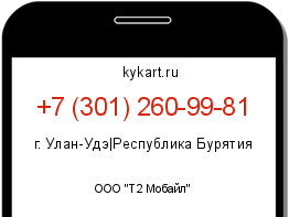 Информация о номере телефона +7 (301) 260-99-81: регион, оператор