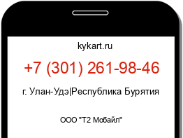 Информация о номере телефона +7 (301) 261-98-46: регион, оператор