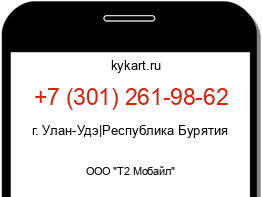 Информация о номере телефона +7 (301) 261-98-62: регион, оператор