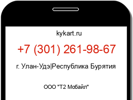 Информация о номере телефона +7 (301) 261-98-67: регион, оператор