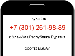 Информация о номере телефона +7 (301) 261-98-89: регион, оператор