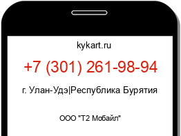 Информация о номере телефона +7 (301) 261-98-94: регион, оператор